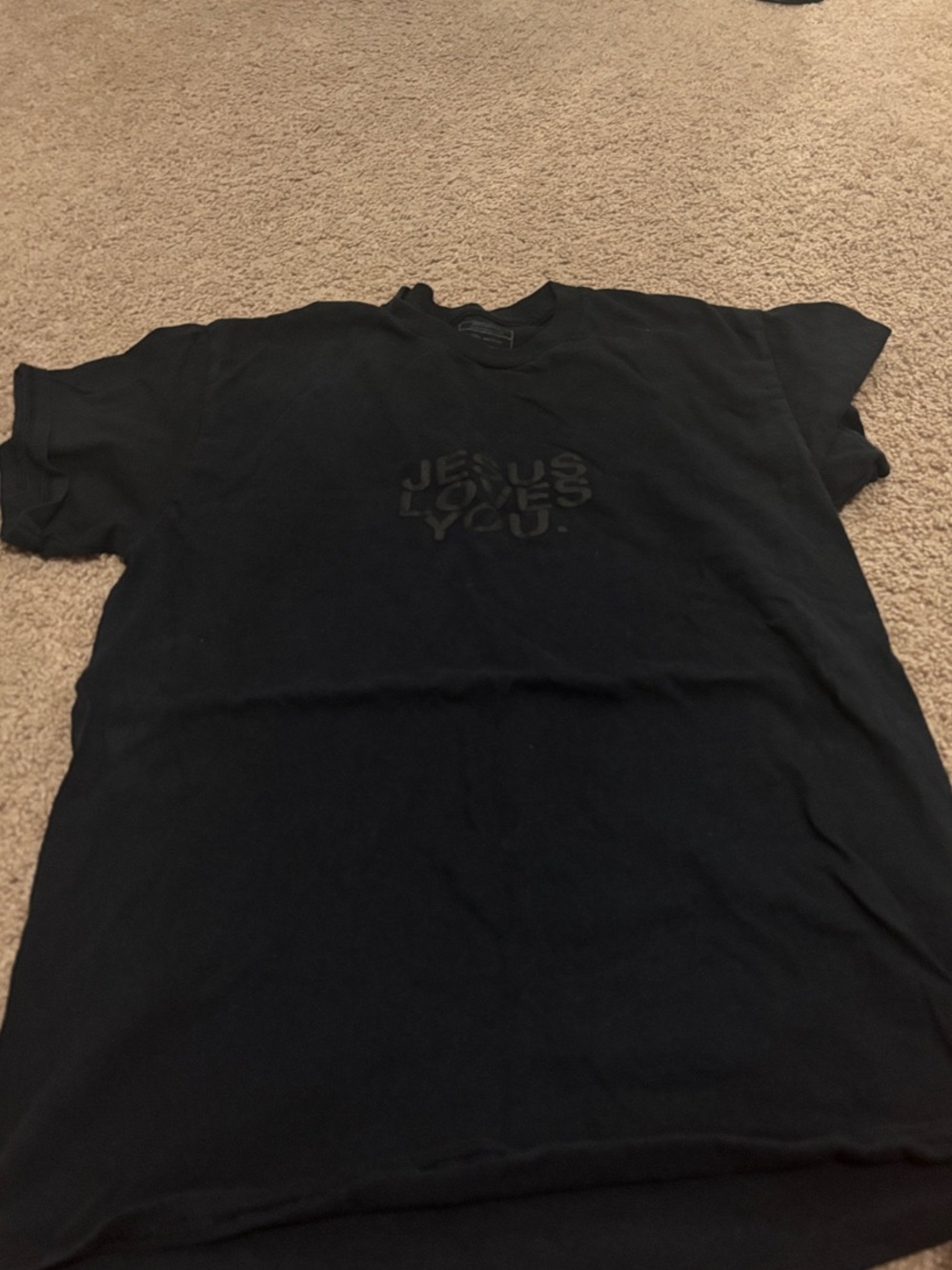Black Men's Graphic T-Shirt - "Jesus Loves You"